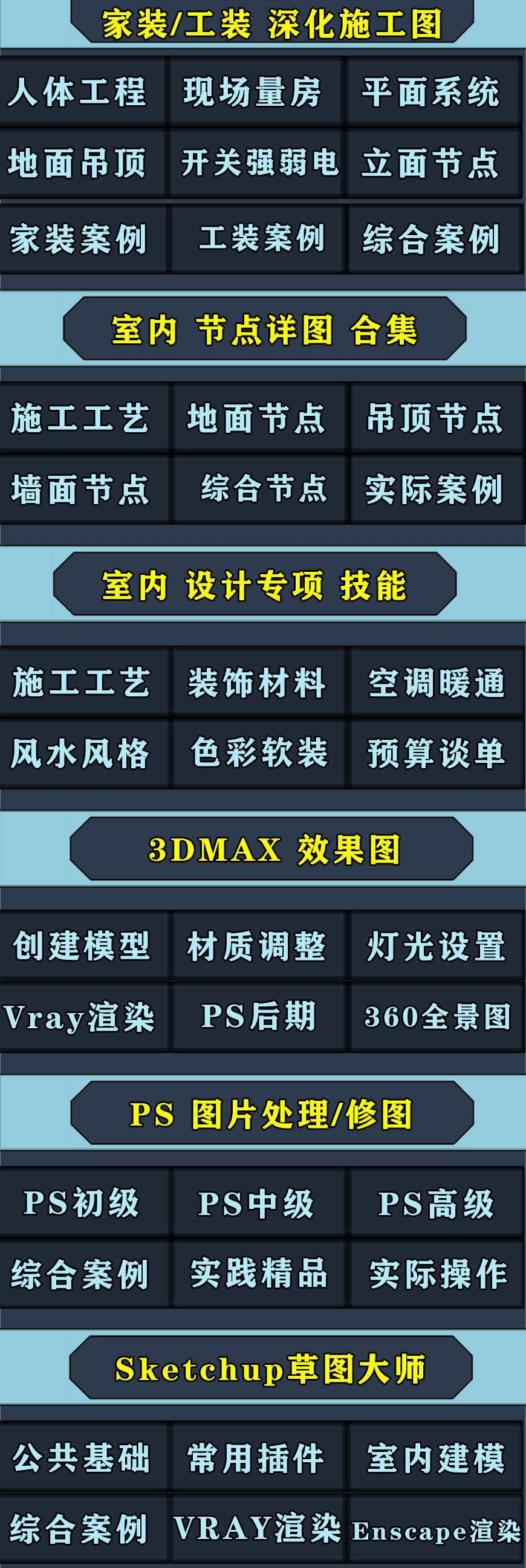 室内设计家装深化施工图CAD节点详图施工工艺材料预算谈单技巧