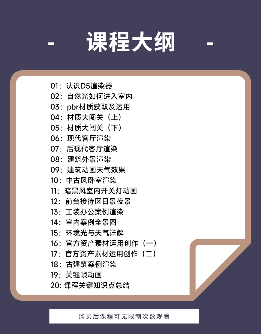 D5渲染器零基础系统入门课程