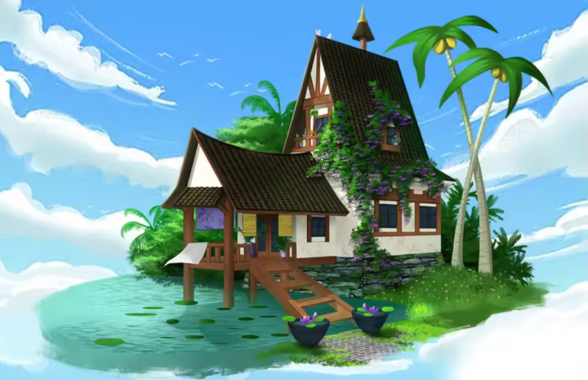 《海滨小院》单体建筑原画设计