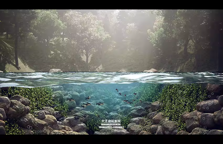 Corona8.2创建水下场景